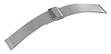 Excellanc-Uhrenarmband Ersatz Meshband Edelstahl Hakenverschluss Breite 16-24 mm 8100069 (Stegbreite: 24 mm, silberfarbig feinmaschig)