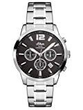 s.Oliver Herren Chronograph Quarz Uhr mit Edelstahl Armband SO-3173-MC, silber