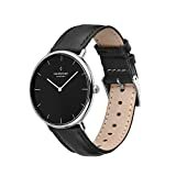 Nordgreen skandinavische Designuhr - analoges Quarzwerk, weißes Zifferblatt, austauschbare Leder/Mesh-Armbänder, stilvolle Armbanduhr, Unisex, wasserbeständig, modern, Modell Native