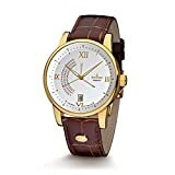 Kronsegler Vertigo Automatik Herren Armbanduhr vergoldet silbern mit Lederband