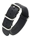 MEGALITH Uhrenarmband Nato Crazy Horse Echtes Leder Uhrband 18mm 20mm 22mm Militär Zulu Schweizer Armband Premium Lederband für Herren Damen mit Edelstahl Schließe