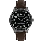 Aristo Herren Messerschmitt Uhr Fliegeruhr ME108-42B Leder