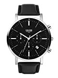 s.Oliver Herren Chronograph Quarz Uhr mit Leder Armband SO-3854-LC