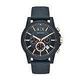 Armani Exchange Herren Chronograph Quarz Uhr mit Silikon Armband AX1335