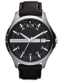 Armani Exchange Herren Analog Quarz Uhr mit Leder Armband AX2101