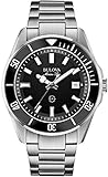 Bulova Marine Star 98B203 - Herren Designer-Armbanduhr - Armband aus Edelstahl - wasserdicht - schwarzes Zifferblatt