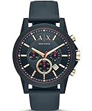 Armani Exchange Herren Chronograph Quarz Uhr mit Silikon Armband AX1335