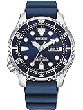Citizen Herren Analog Quarz Uhr mit Gummi Armband NY0141-10LE, Blau