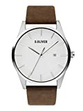 s.Oliver Herren Analog Quarz Uhr mit Leder Armband SO-3852-LQ