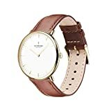 Nordgreen skandinavische Designuhr - analoges Quarzwerk, Silber/Gold, austauschbare Leder/Mesh-Armbänder, stilvolle Armbanduhr, Unisex, wasserbeständig, modern, Modell Native