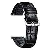 BINLUN Leder Uhrenarmband Schnellwechsel-Uhrenarmbänder Ersatz Wasserdichtes Armband für Herren und Damen 12mm 14mm 16mm 18mm 19mm 20mm 21mm 22mm 24mm 26mm mit 7 Farben