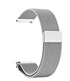 Herren Damen Edelstahl Magnet Armbänder Schnellspanner Uhrenarmband 14mm 16mm 18mm 20mm 22mm,Silber Schwarz Gold Rose Gold