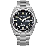 CITIZEN Herren Analog Quarz Uhr mit Titan Armband BM8560-88EE, Schwarz