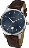 JACQUES LEMANS Herrenuhr London Lederarmband massiv Edelstahl Big Date 1-1862C