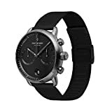 Nordgreen Skandinavische Design Herren Uhr Analog Quarz Anthrazit | Schwarzes Ziffernblatt | Schwarzes, auswechselbares Mesh Armband | Modell: Pioneer
