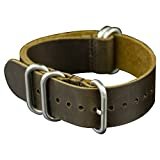 Infantry Uhrenarmband Uhrband Uhrenband Vintage Braun Leder Uhrarmband Zulu Watch Strap 22mm
