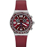 Swatch Herren Analog Schweizer Quarz Uhr mit Silicone Armband YVS464