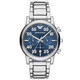 Emporio Armani Herren Chronograph Quarz Smart Watch Armbanduhr mit Edelstahl Armband AR11132