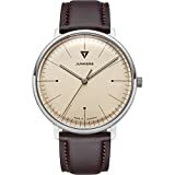 Junkers Bauhaus 40mm Analog Quarz Herrenuhr Lederarmband beige 9.08.01.05