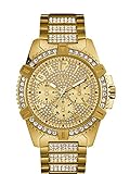 GUESS Men's Stainless Steel Multifunction Crystal Accented Watch, Color Gold-Tone (Model: U0799G2)