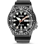Citizen Herren Analog Mechanisch Uhr mit Kunststoff Armband NH8385-11EE, Schwarz