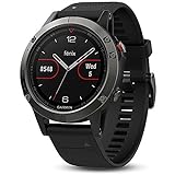 Garmin fēnix 5 GPS-Multisport-Smartwatch, Herren, Herzfrequenzmessung am Handgelenk, Sport- und Navigationsfunktionen, grau/schwarz