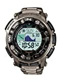 Casio Pro Trek Herren Uhr Digital mit Titanarmband PRW-2500T-7ER