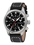 Airleader Steel Chronograph KHS.AIRSC.LBB Edelstahl, Büffel-Lederband, KHS Tactical Watch, Einsatzuhr, Fliegeruhr