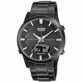 Casio Herrenarmbanduhr, Solar und Funkuhr, Saphirglas, massives Edelstahlgehäuse und Armband