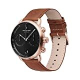 Nordgreen Skandinavische Design Herren Uhr Analog Quarz Rosé Gold | Schwarzes Ziffernblatt | Braunes, auswechselbares Leder Armband | Modell: Pioneer
