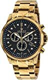 LOUIS XVI Palais Royale Herrenuhr Chronograph 43 mm Schweizer Quarzwerk Edelstahl Armband Gold Zifferblatt Schwarz Karbon echte Diamanten 873