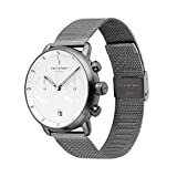 Nordgreen Skandinavische Design Herren Uhr Analog Quarz Anthrazit | Weißes Ziffernblatt | Anthrazites, auswechselbares Mesh Armband | Modell: Pioneer