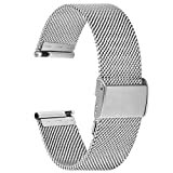 Fullmosa Ersatzarmband für Huawei Watch 2/GT 2/GT 3 42mm und Amazfit gts/GTR 42mm,gts 3/2 mini/2/2e/pop Armband Milanaise Uhrenarmband,20mm Silber