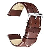 B&E Schnellverschluß Uhrenarmbänder Lite Vintage Leder armband Ersatband für Herren Damen - Watch Bands Strap für traditionelle & intelligente Uhren - Breite 16mm 18mm 20mm 22mm 24mm Erhältlich