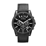 Armani Exchange Herren Chronograph Quarz Uhr mit Leder Armband AX2098