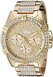 GUESS Men's Stainless Steel Multifunction Crystal Accented Watch, Color Gold-Tone (Model: U0799G2)